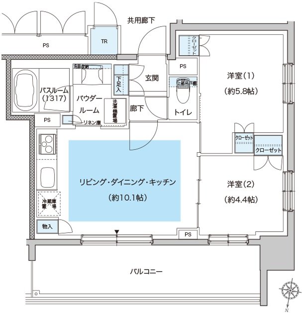 モンドミオ札幌大通 南二条 間取り F type
