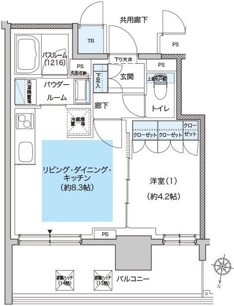 モンドミオ札幌大通 南二条 間取り J type