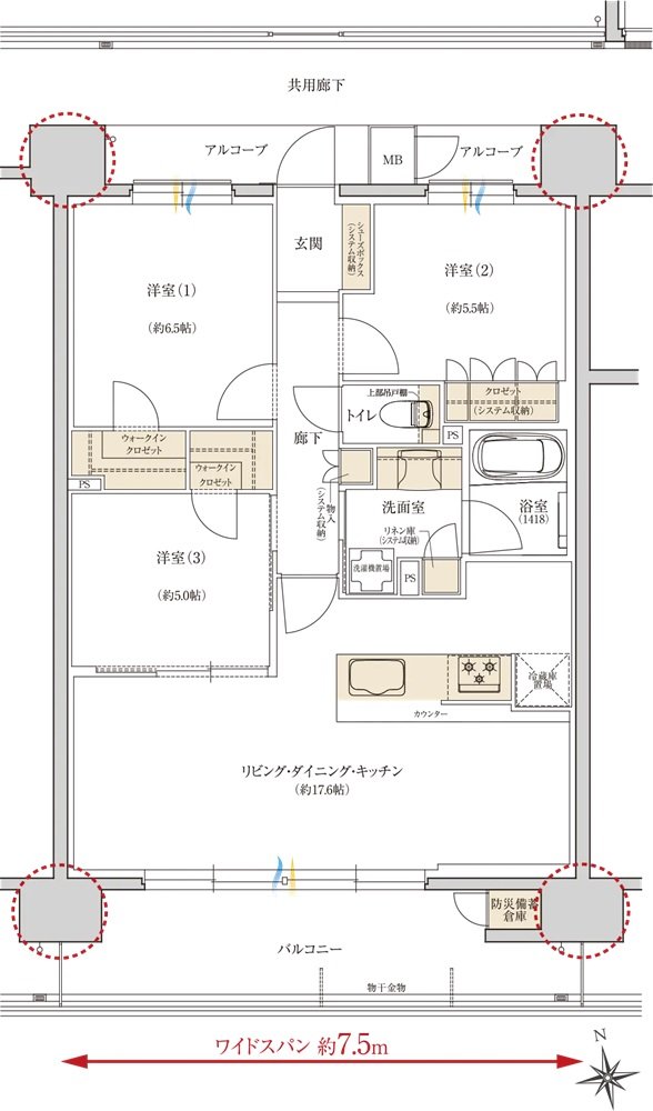 レ・ジェイド西宮ミッドプレイス 間取り C TYPE