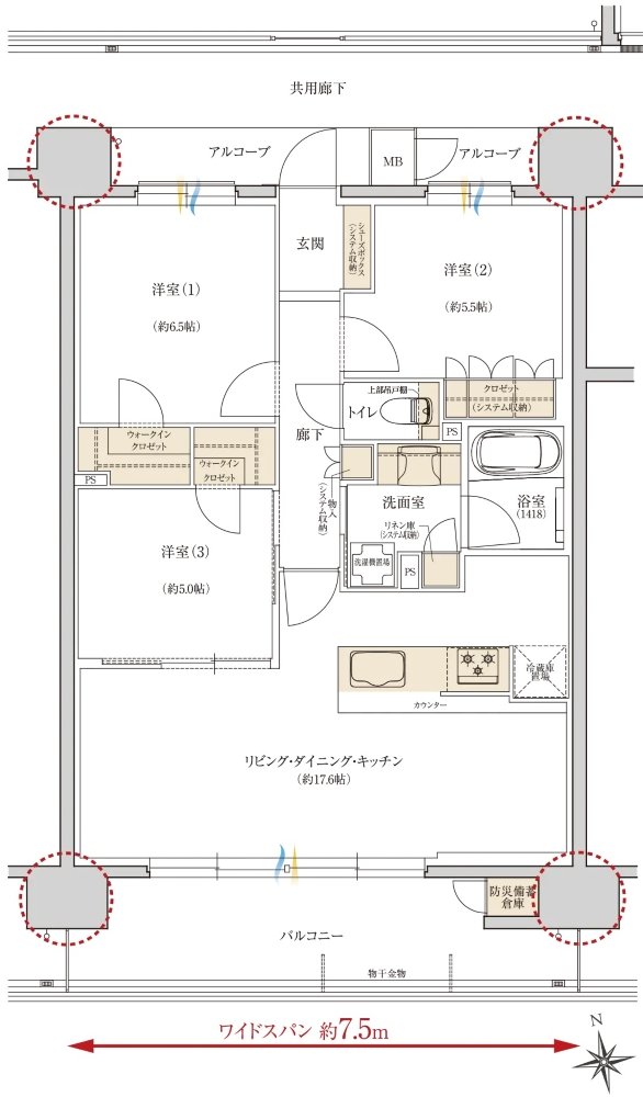 レ・ジェイド西宮ミッドプレイス 間取り C TYPE