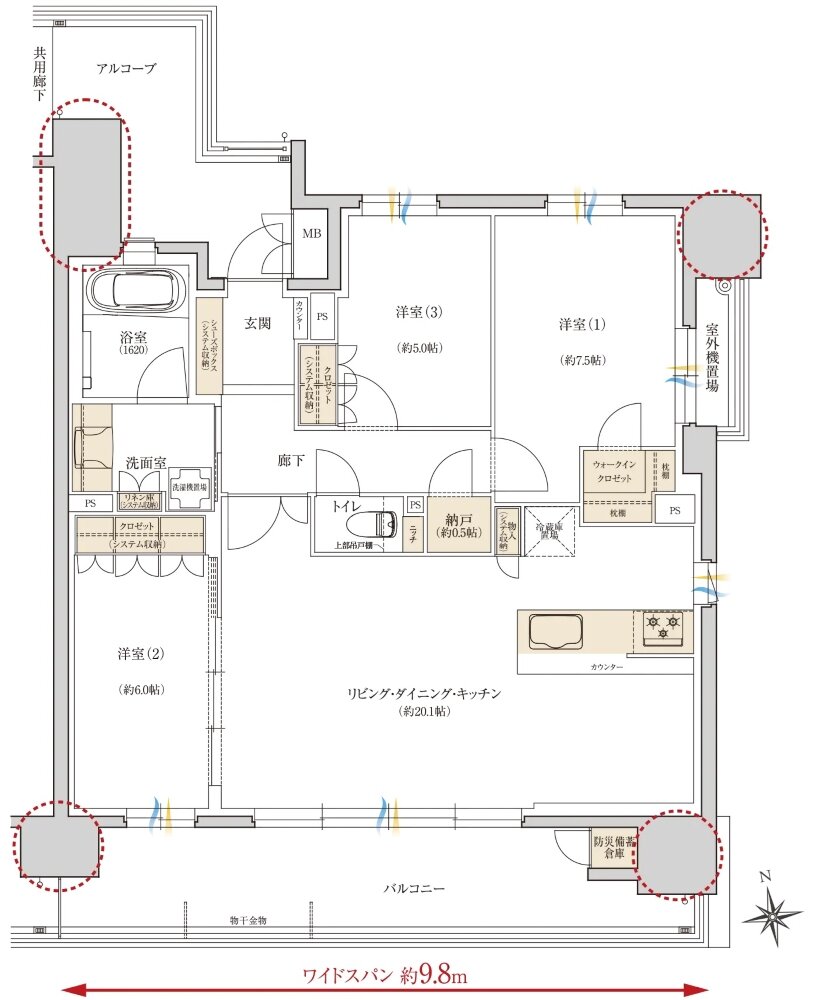 レ・ジェイド西宮ミッドプレイス 間取り F TYPE
