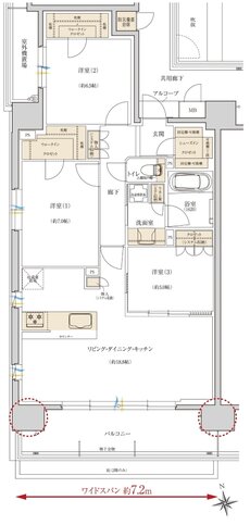 レ・ジェイド西宮ミッドプレイス 間取り B TYPE