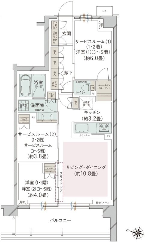 オーベル大宮プレイス 間取り J type