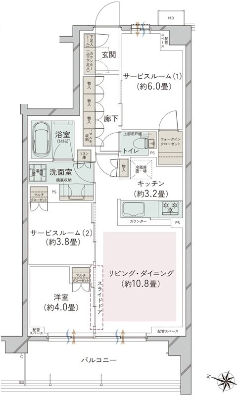 オーベル大宮プレイス 間取り J type