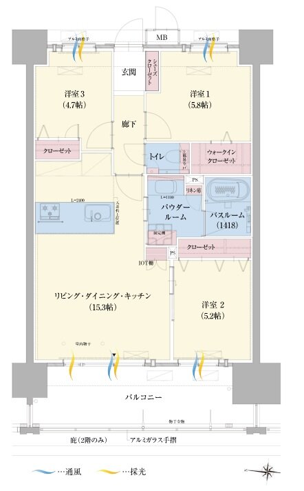 グランドパレス佐賀城内 間取り B type