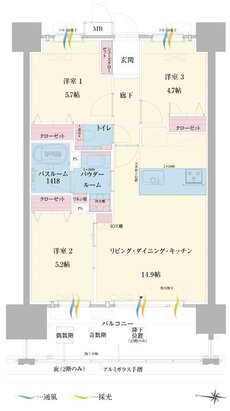 グランドパレス佐賀城内 間取り C type