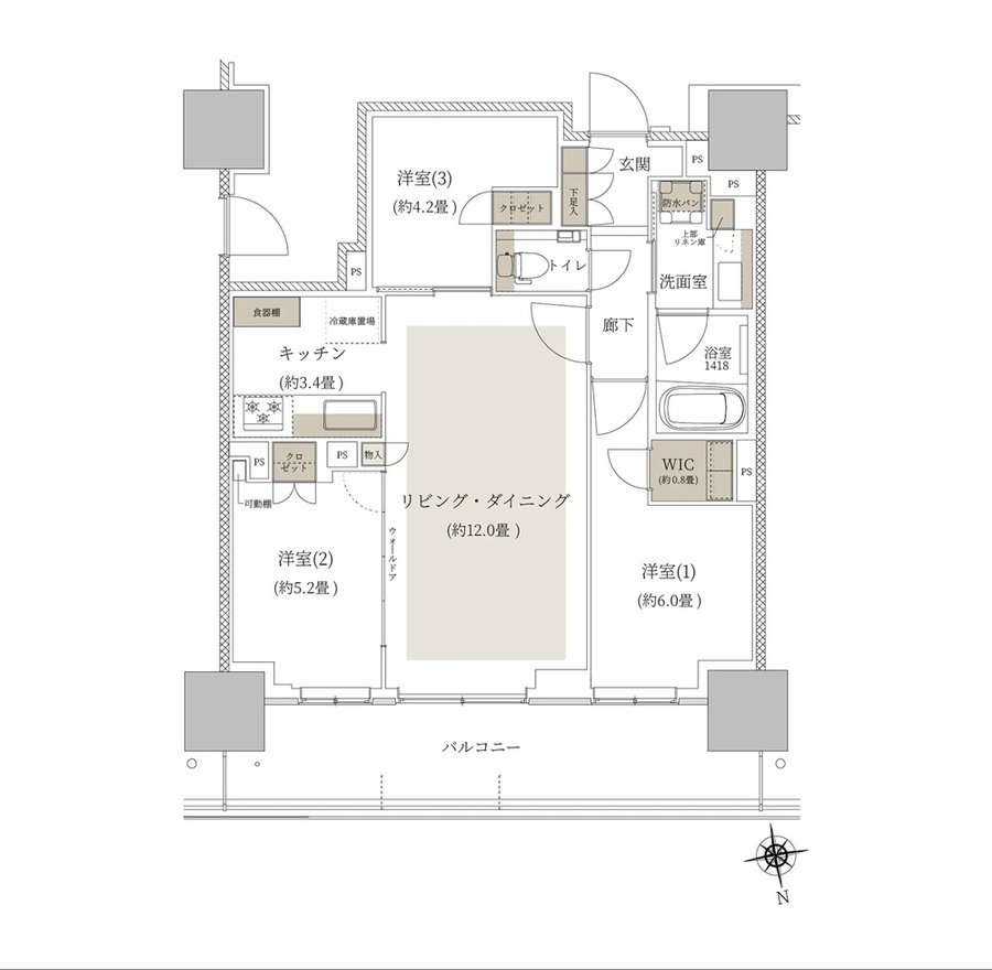 ルネタワー八王子 間取り 70C1 TYPE