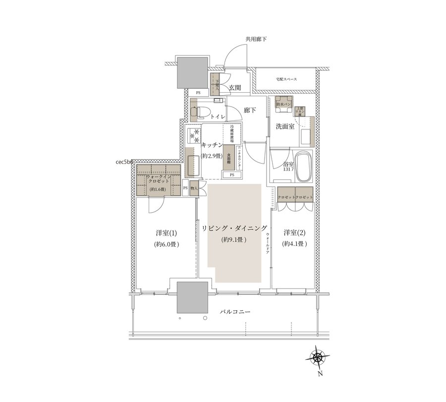 ルネタワー八王子 間取り 55B1 TYPE