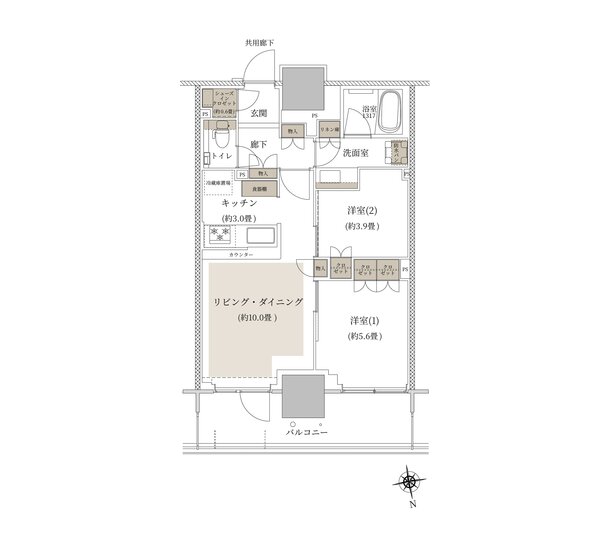 ルネタワー八王子 間取り 55C TYPE