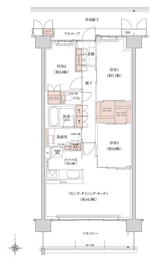 （仮称）メイキタPROJECT 間取り I-H 1 TYPE