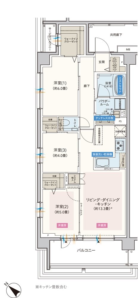 エクセレントシティ久米川ステーションサイド 間取り B type