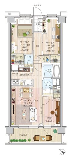 エクセレントシティ久米川ステーションサイド 間取り C type