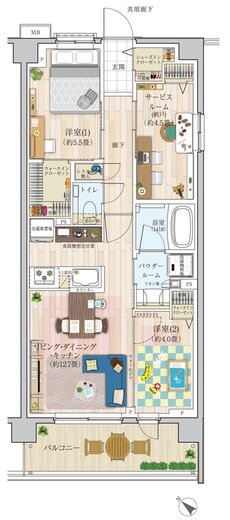 エクセレントシティ久米川ステーションサイド 間取り D type