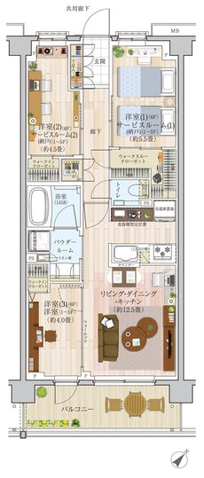 エクセレントシティ久米川ステーションサイド 間取り F type