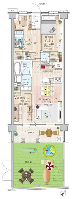 エクセレントシティ久米川ステーションサイド 間取り G1g type