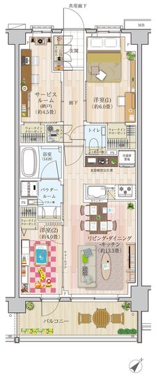 エクセレントシティ久米川ステーションサイド 間取り G2 type