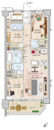 エクセレントシティ久米川ステーションサイド 間取り H type