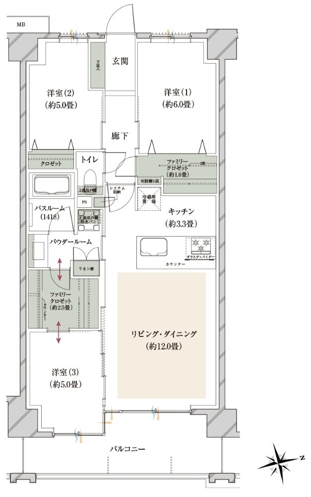 ヴェレーナグラン府中美好 間取り CC TYPE