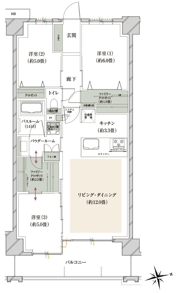 ヴェレーナグラン府中美好 間取り CC TYPE