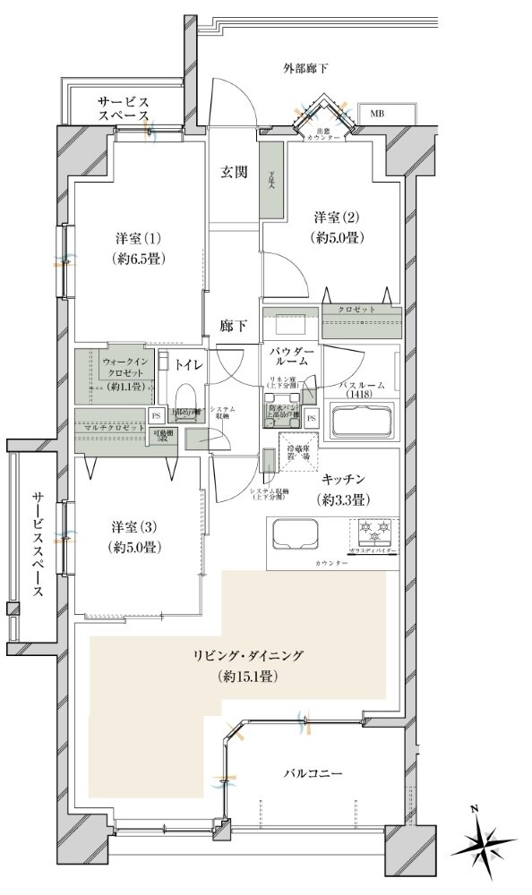 ヴェレーナグラン府中美好 間取り BA TYPE(先着順住戸)