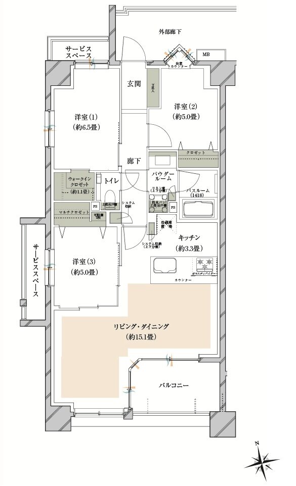 ヴェレーナグラン府中美好 間取り BA TYPE