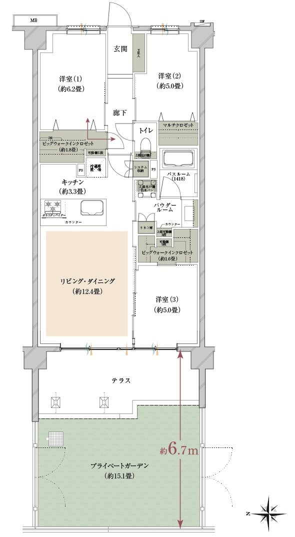 ヴェレーナグラン府中美好 間取り ADg type