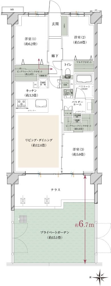 ヴェレーナグラン府中美好 間取り ADg type