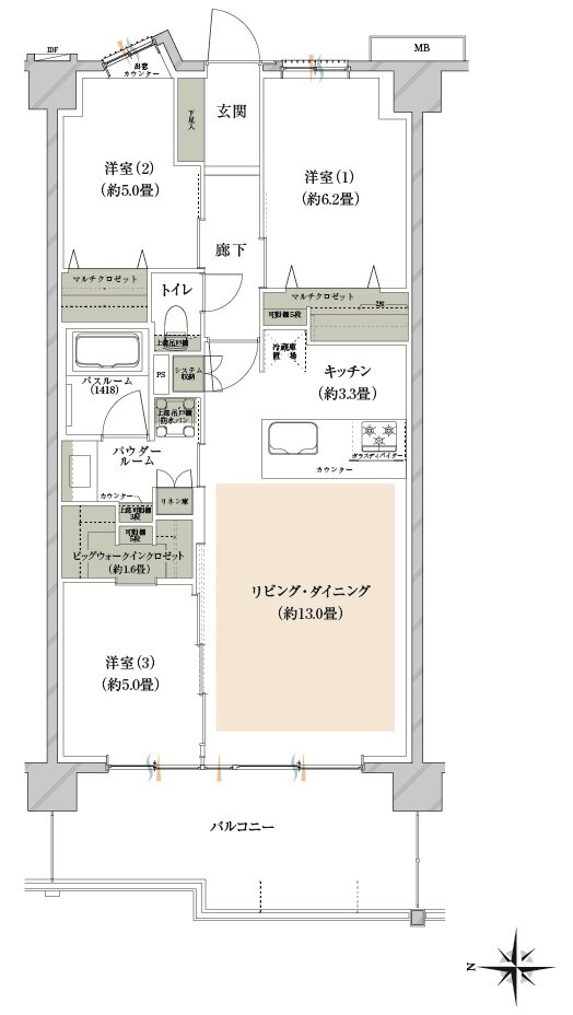 ヴェレーナグラン府中美好 間取り AC type