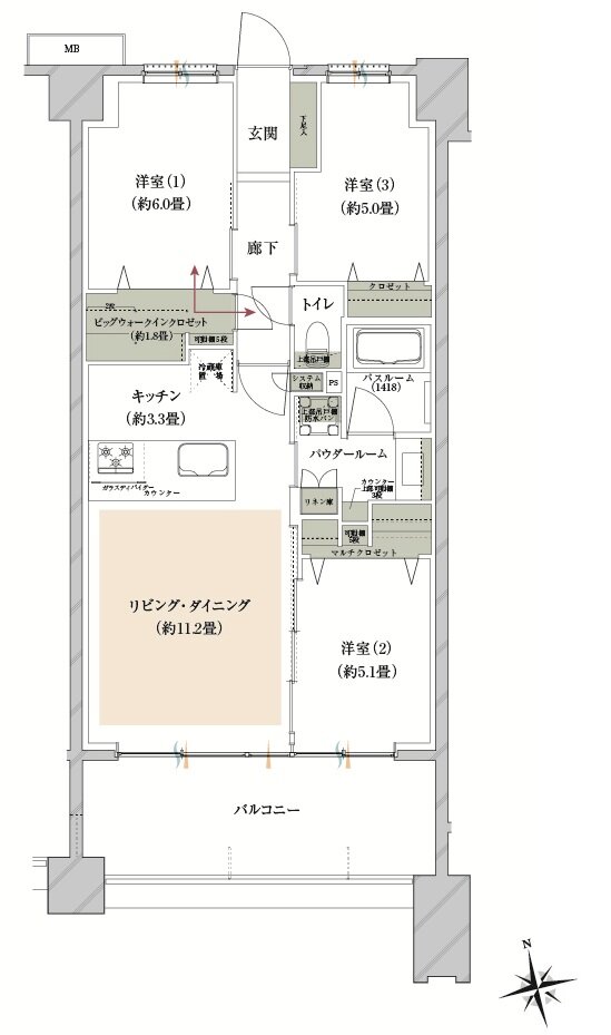 ヴェレーナグラン府中美好 間取り BC type