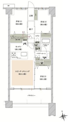 ヴェレーナグラン府中美好 間取り BC type