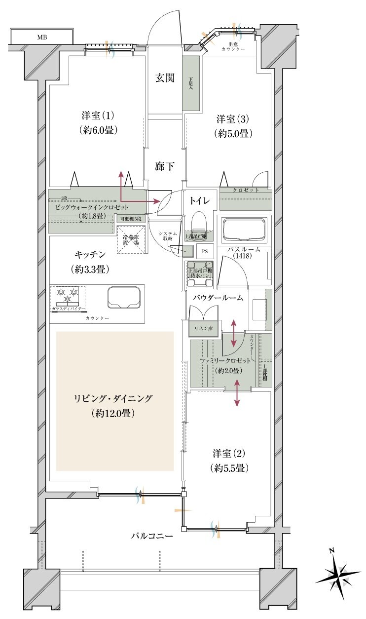 ヴェレーナグラン府中美好 間取り BE TYPE