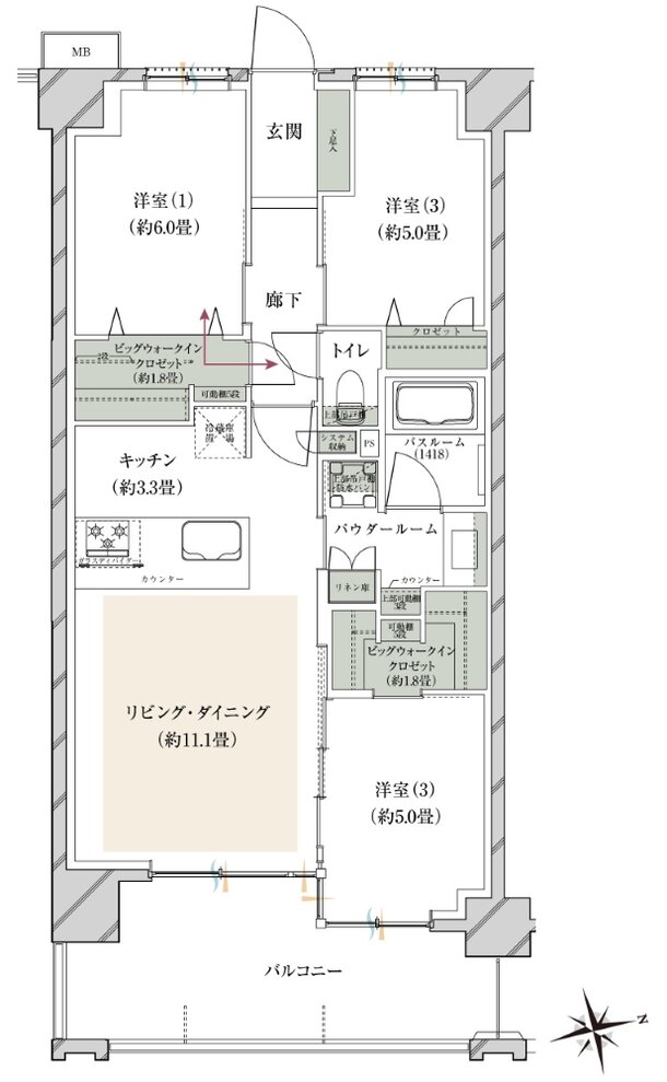 ヴェレーナグラン府中美好 間取り CF2 TYPE