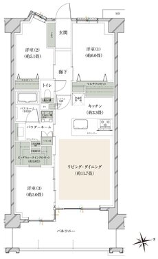 ヴェレーナグラン府中美好 間取り CB2 TYPE