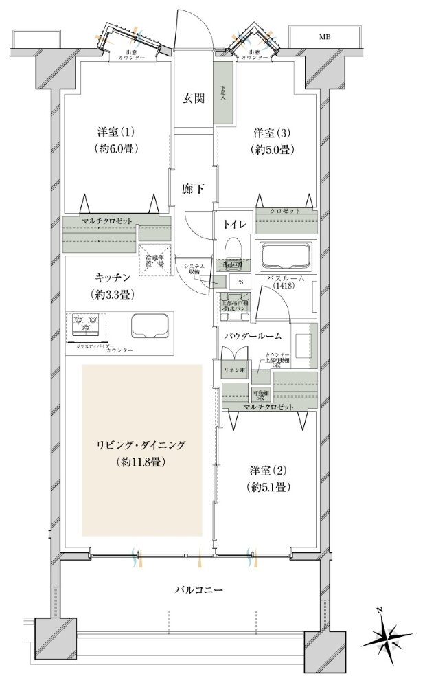 ヴェレーナグラン府中美好 間取り BB TYPE