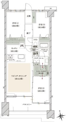 ヴェレーナグラン府中美好 間取り BD TYPE(第3期1次予告住戸)