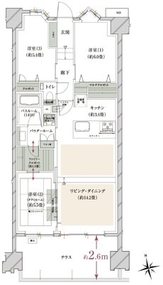 ヴェレーナグラン府中美好 間取り BSt TYPE(第3期1次予告住戸)