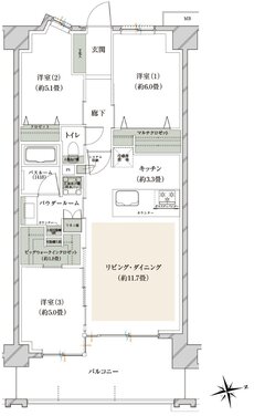 ヴェレーナグラン府中美好 間取り CB1 TYPE(第3期1次予告住戸)