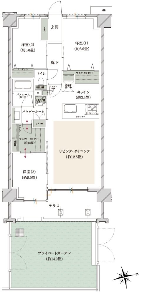 ヴェレーナグラン府中美好 間取り CDg TYPE