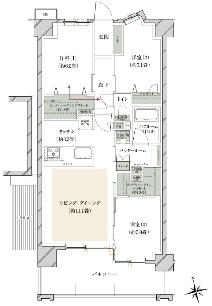 ヴェレーナグラン府中美好 間取り CF1 TYPE
