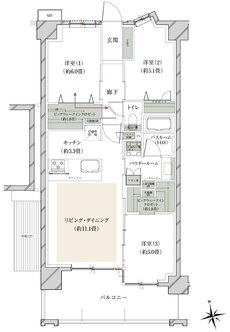 ヴェレーナグラン府中美好 間取り CF1 TYPE