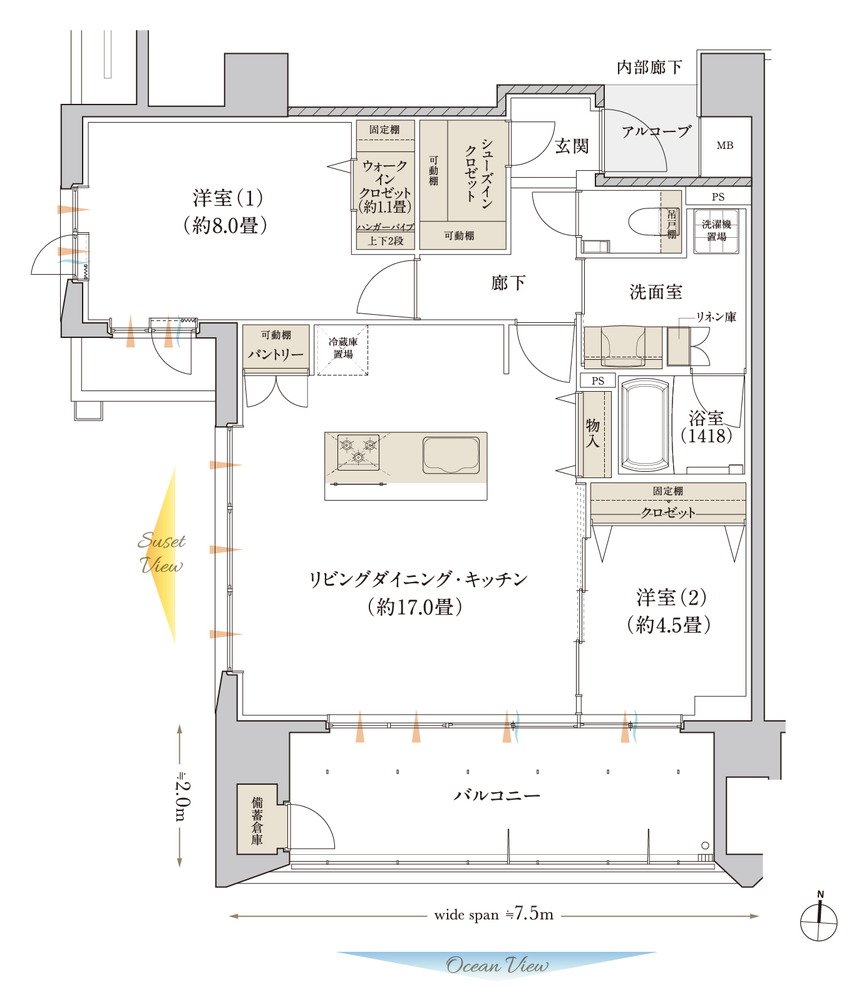 デュオヒルズ石垣真栄里 間取り Eタイプ