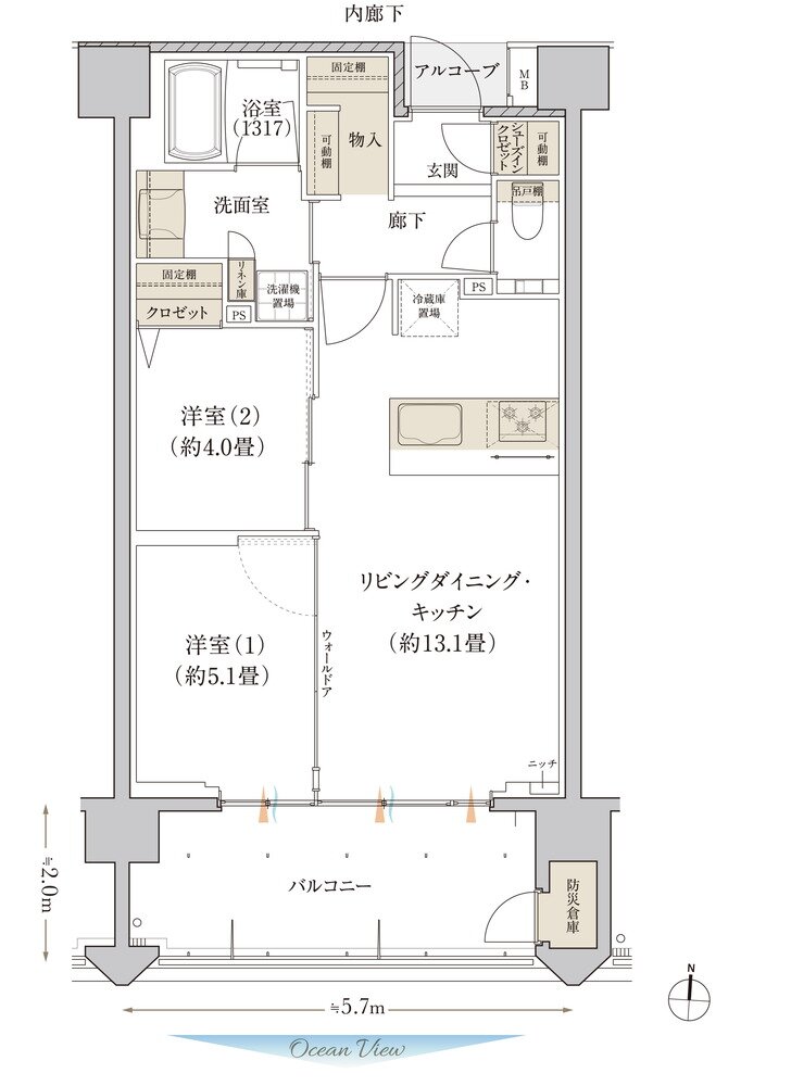 デュオヒルズ石垣真栄里 間取り Gタイプ