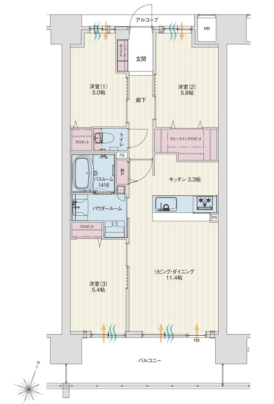 アルファステイツ新潟駅南口 間取り B type