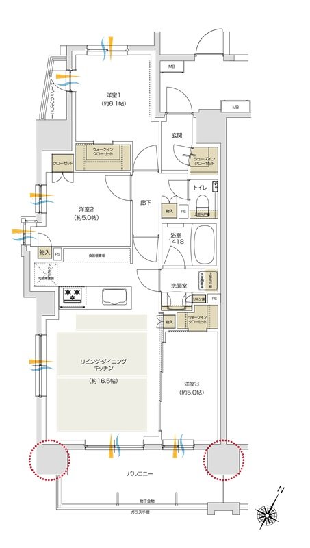 プレシス追浜駅前 間取り Aタイプ