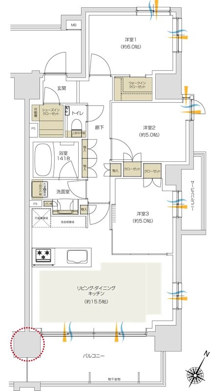 プレシス追浜駅前 間取り Eタイプ