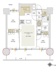 プレシス追浜駅前 間取り Kタイプ