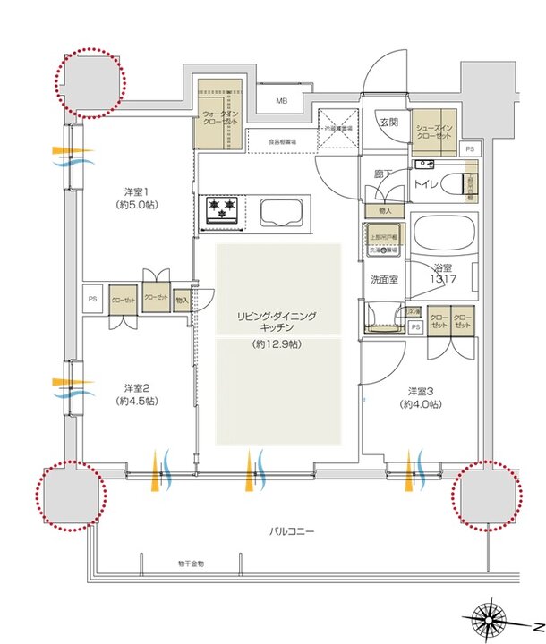 プレシス追浜駅前 間取り Mタイプ