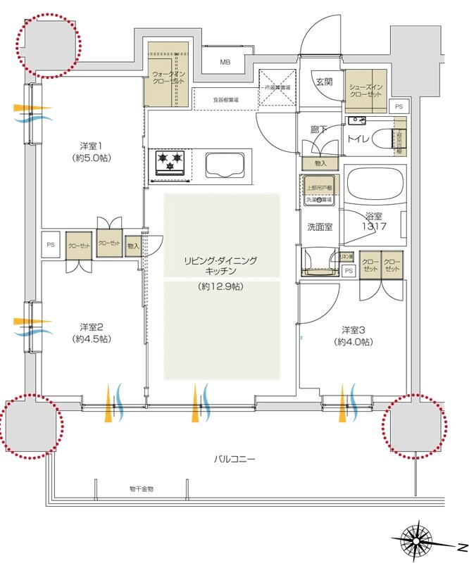 プレシス追浜駅前 間取り Mタイプ