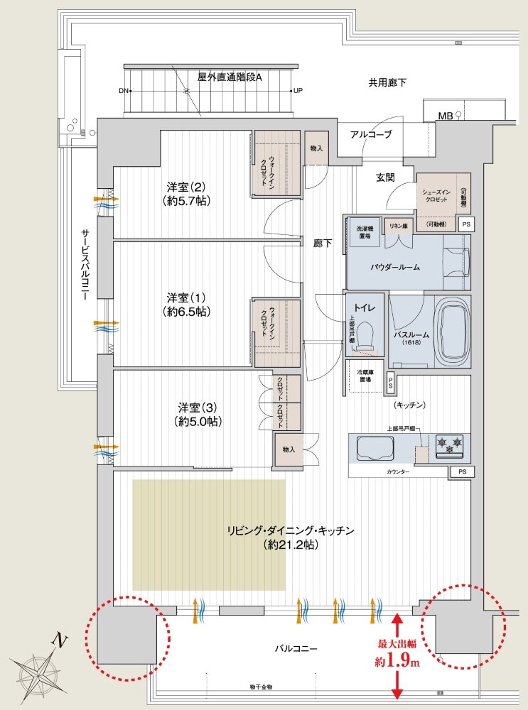 プレサンス ロジェ 四日市駅SOUTH 間取り Gタイプ