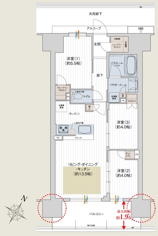 プレサンス ロジェ 四日市駅SOUTH 間取り Cタイプ